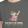 best-seat-in-the-terminal-kids-tee-pepper-chest Close-up of the Best Seat in the Terminal design on the Pepper kids tee, Comfort Colors 9018 youth tee, with the neckline