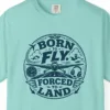 Born to Fly Roundel Tee in Chalky Mint, close-up