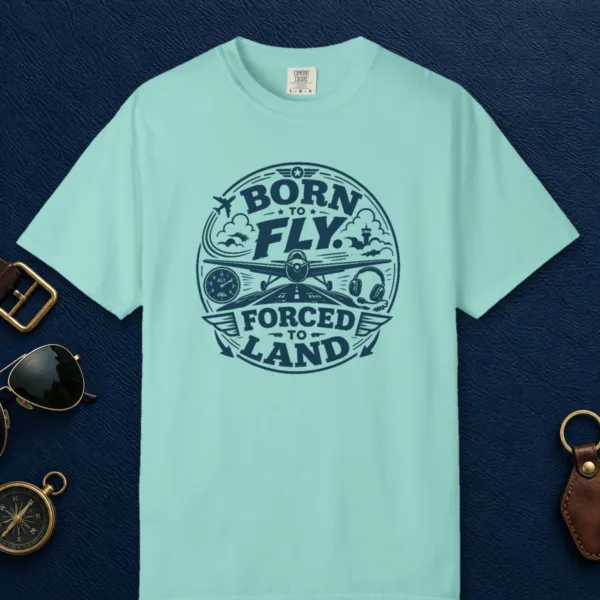 Born to Fly Roundel Tee in Chalky Mint, front view