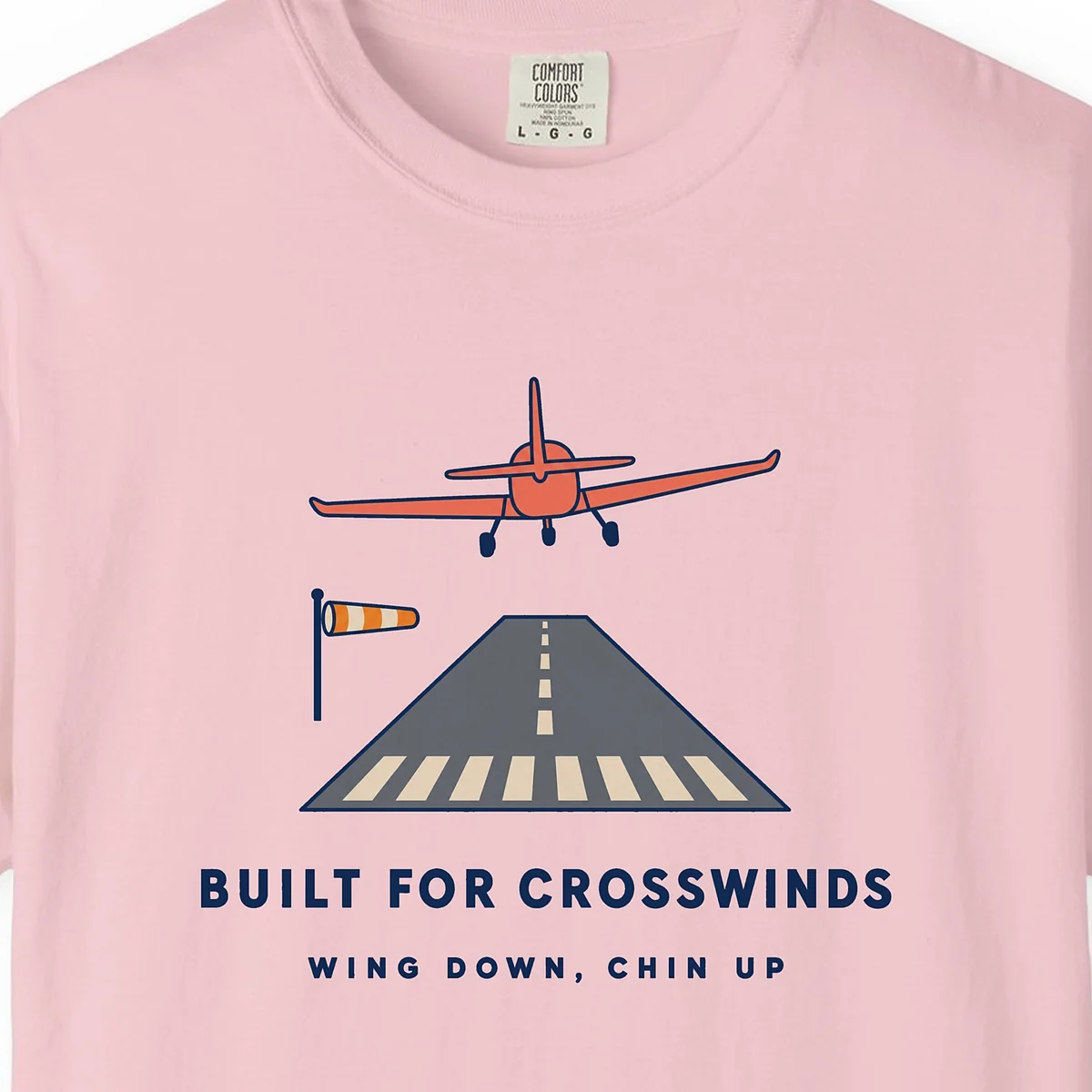 Built for Crosswinds Tee in Blossom, close-up