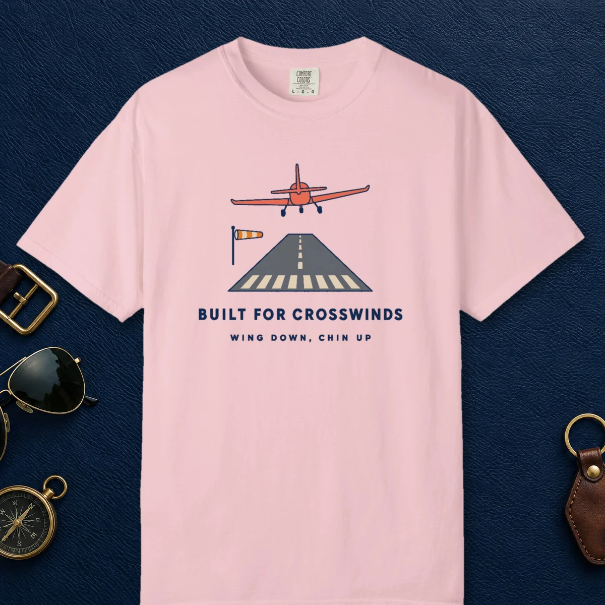 Built for Crosswinds Tee in Blossom, front view