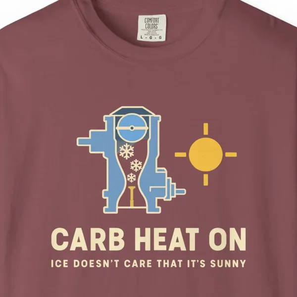 carb-heat-on-tee-brick-chest Carb Heat On Tee in Brick, close-up
