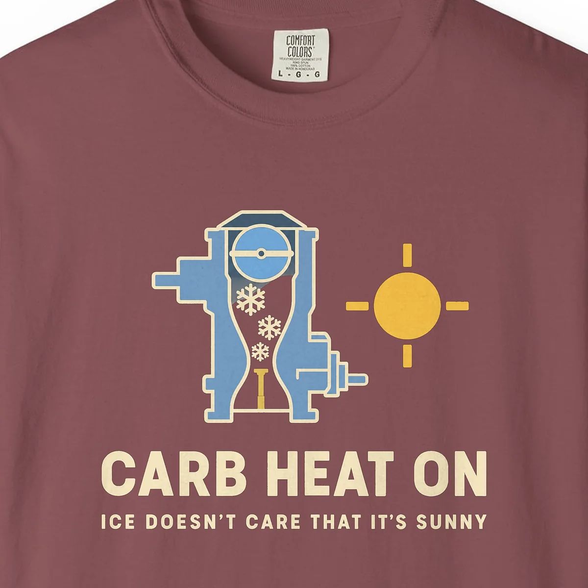 Carb Heat On Tee in Brick, close-up