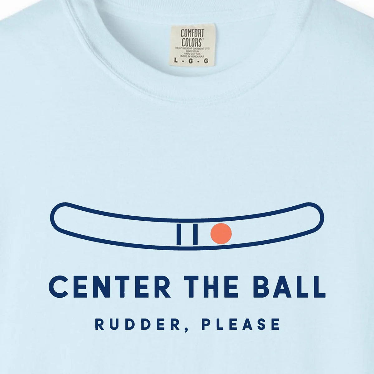 Center the Ball Tee in Chambray, close-up