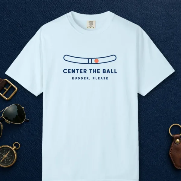 Center the Ball Tee in Chambray, front view