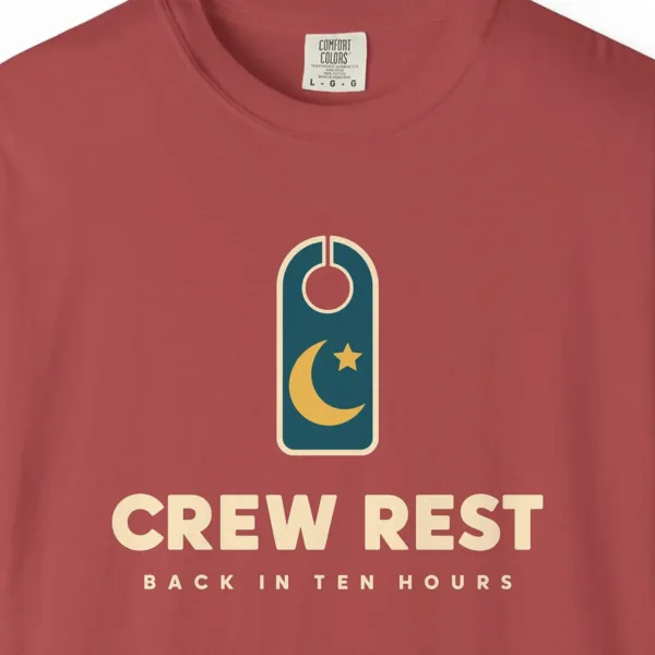 crew-rest-tee-crimson-chest Crew Rest Tee in Crimson, close-up