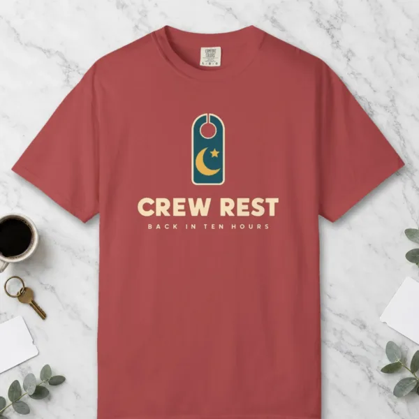 crew-rest-tee-crimson-front Crew Rest Tee in Crimson, front view