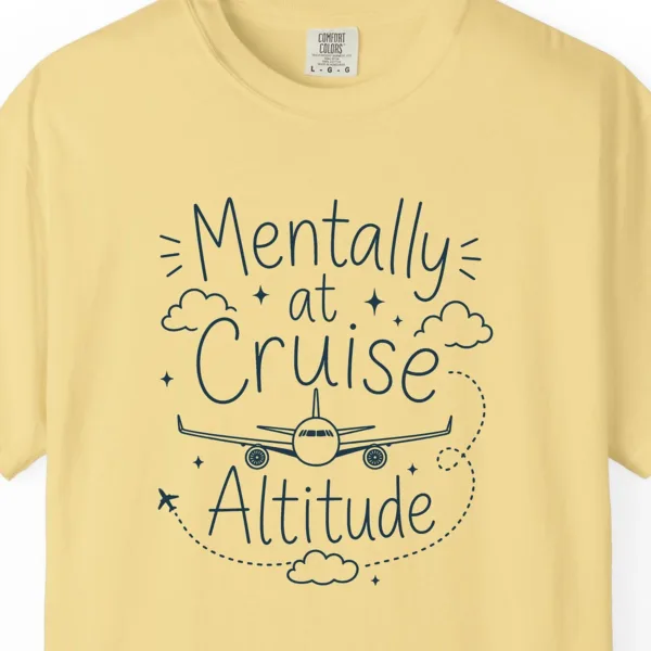Cruise Altitude Airliner Tee in Butter, close-up