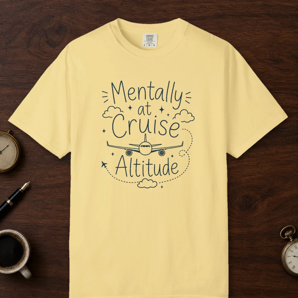 Cruise Altitude Airliner Tee in Butter, front view