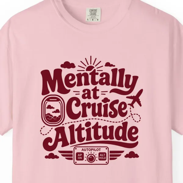 Cruise Altitude Autopilot Tee in Blossom, close-up