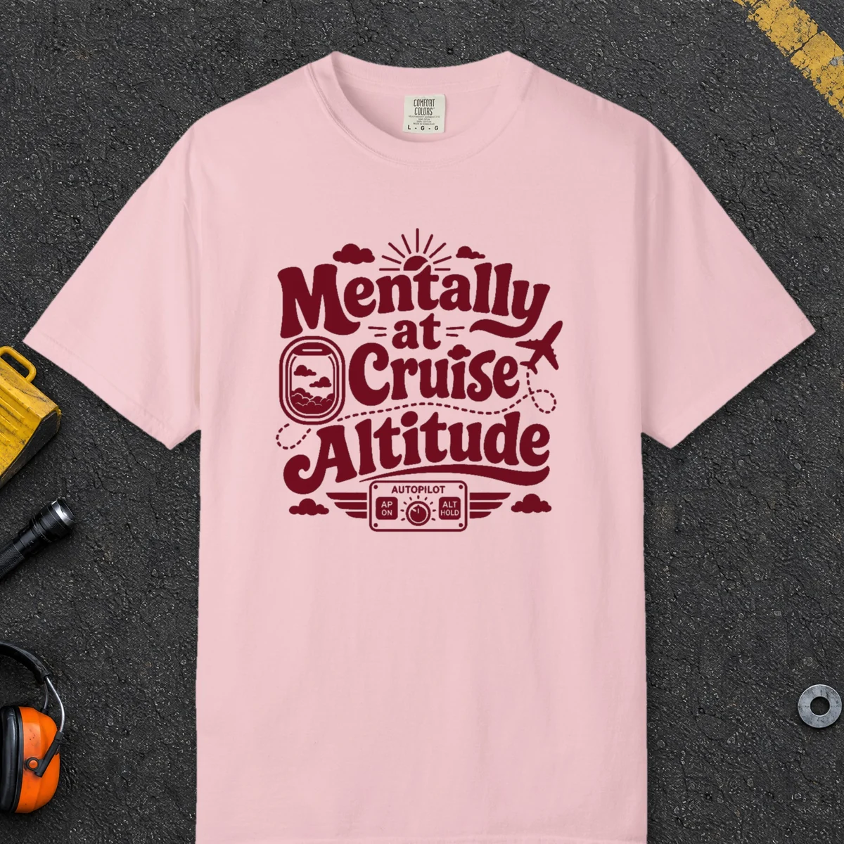 Cruise Altitude Autopilot Tee in Blossom, front view