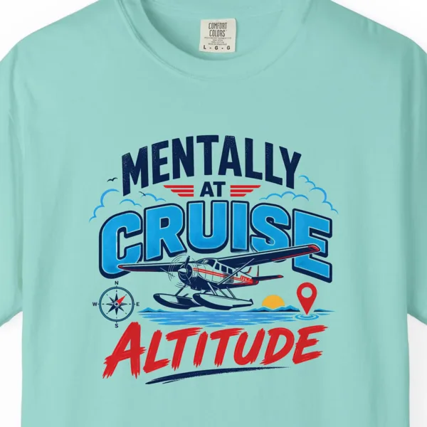 cruise-altitude-floatplane-tee-chalky-mint-chest Cruise Altitude Floatplane Tee in Chalky Mint, close-up
