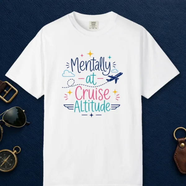 Cruise Altitude Jet Tee in White, front view