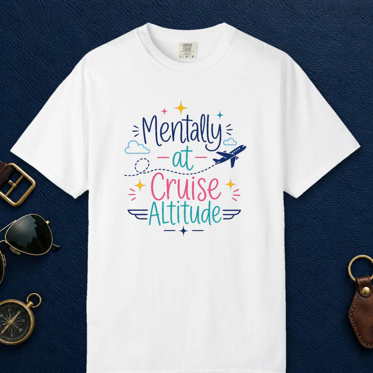 Cruise Altitude Jet Tee in White, front view