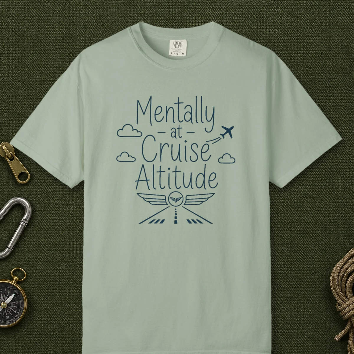 Cruise Altitude Wings Tee in Bay, front view