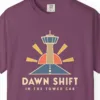 Dawn Shift Tower Tee in Berry, close-up
