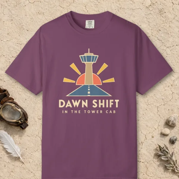 Dawn Shift Tower Tee in Berry, front view