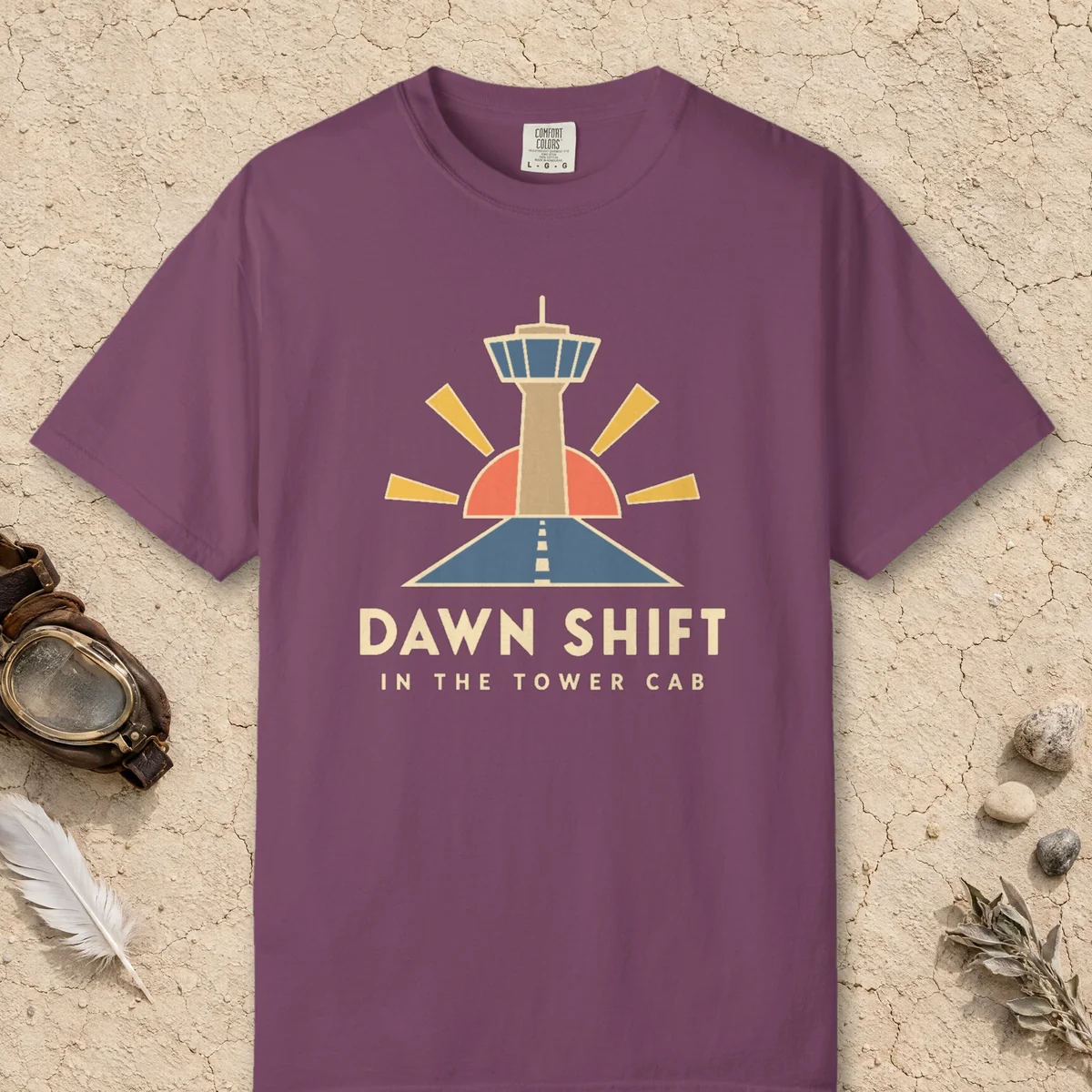 Dawn Shift Tower Tee in Berry, front view