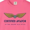 Deco Wings Tee in Crunchberry, close-up