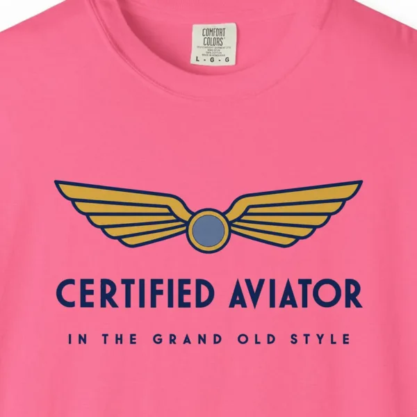 Deco Wings Tee in Crunchberry, close-up