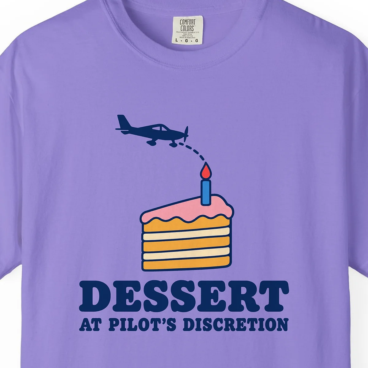 Dessert at Pilot's Discretion Tee in Violet, close-up