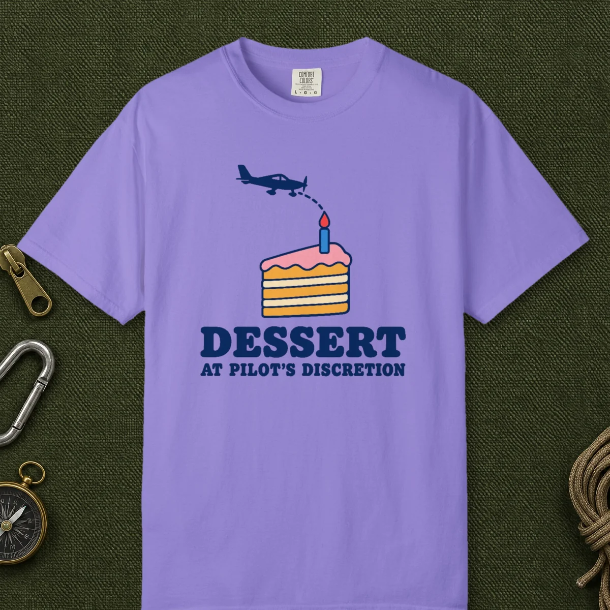 Dessert at Pilot's Discretion Tee in Violet, front view
