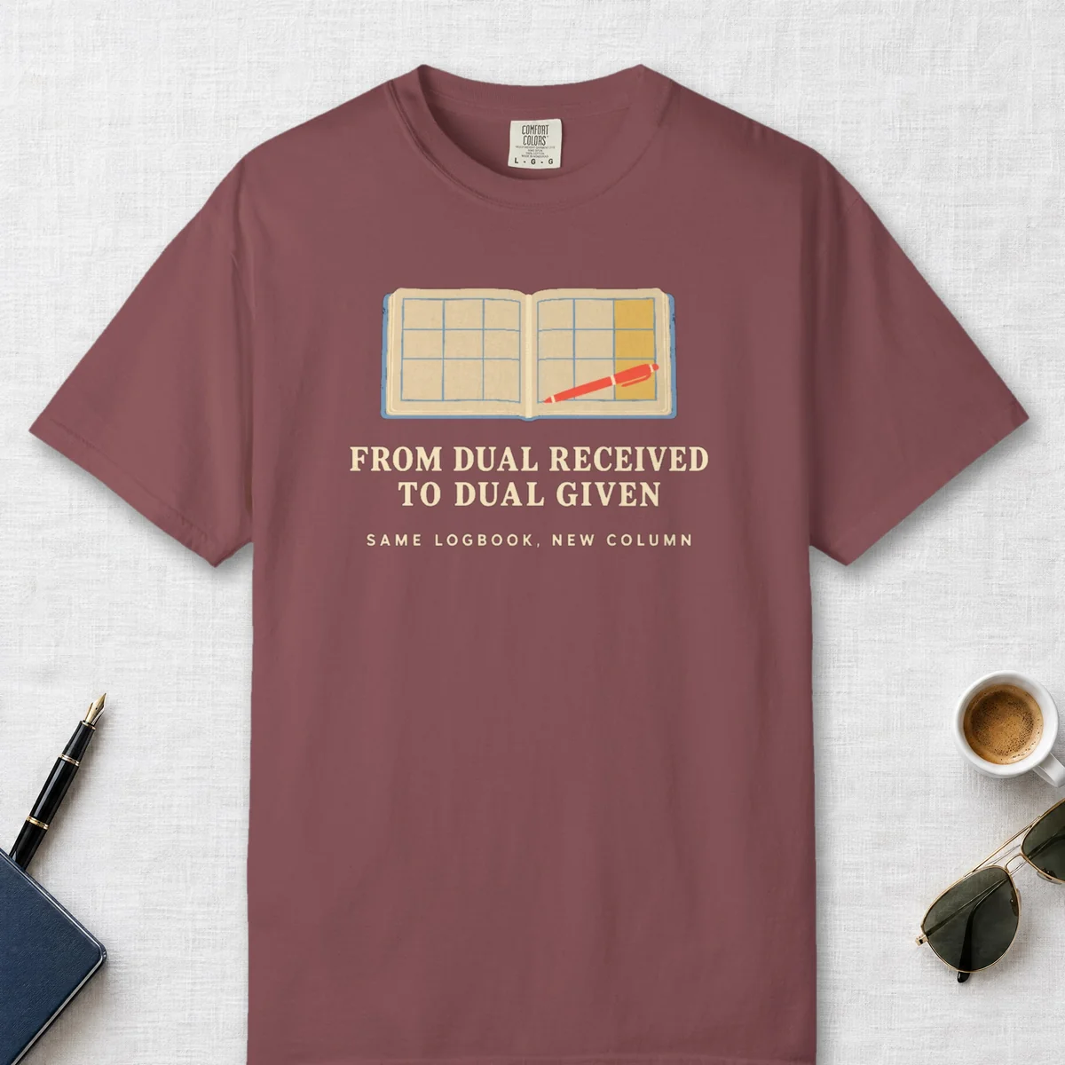 Dual Given Tee in Brick, front view