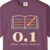 every-tenth-counts-tee-berry-chest Every Tenth Counts Tee in Berry, close-up