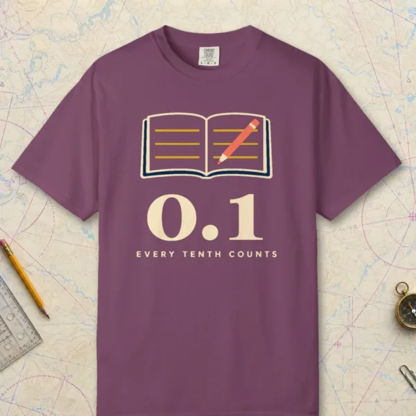 every-tenth-counts-tee-berry-front Every Tenth Counts Tee in Berry, front view