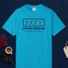 Eyes Down Pockets Full Tee in Sapphire, front view
