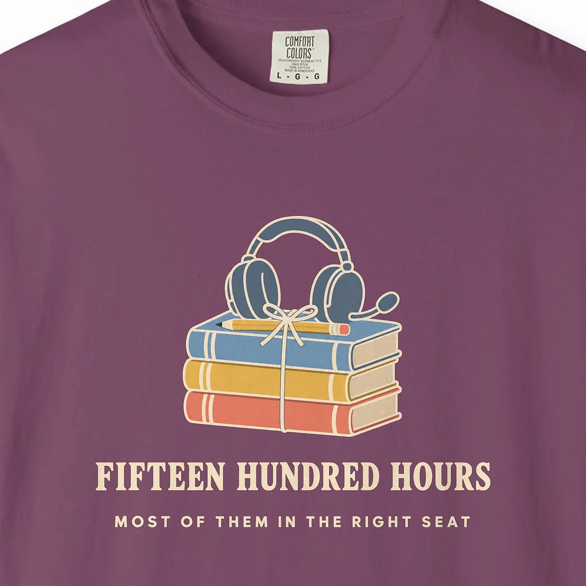 Fifteen Hundred Hours Tee in Berry, close-up