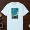 filed-a-flight-plan-poster-tee-chambray-front Filed a Flight Plan Poster Tee in Chambray, front view