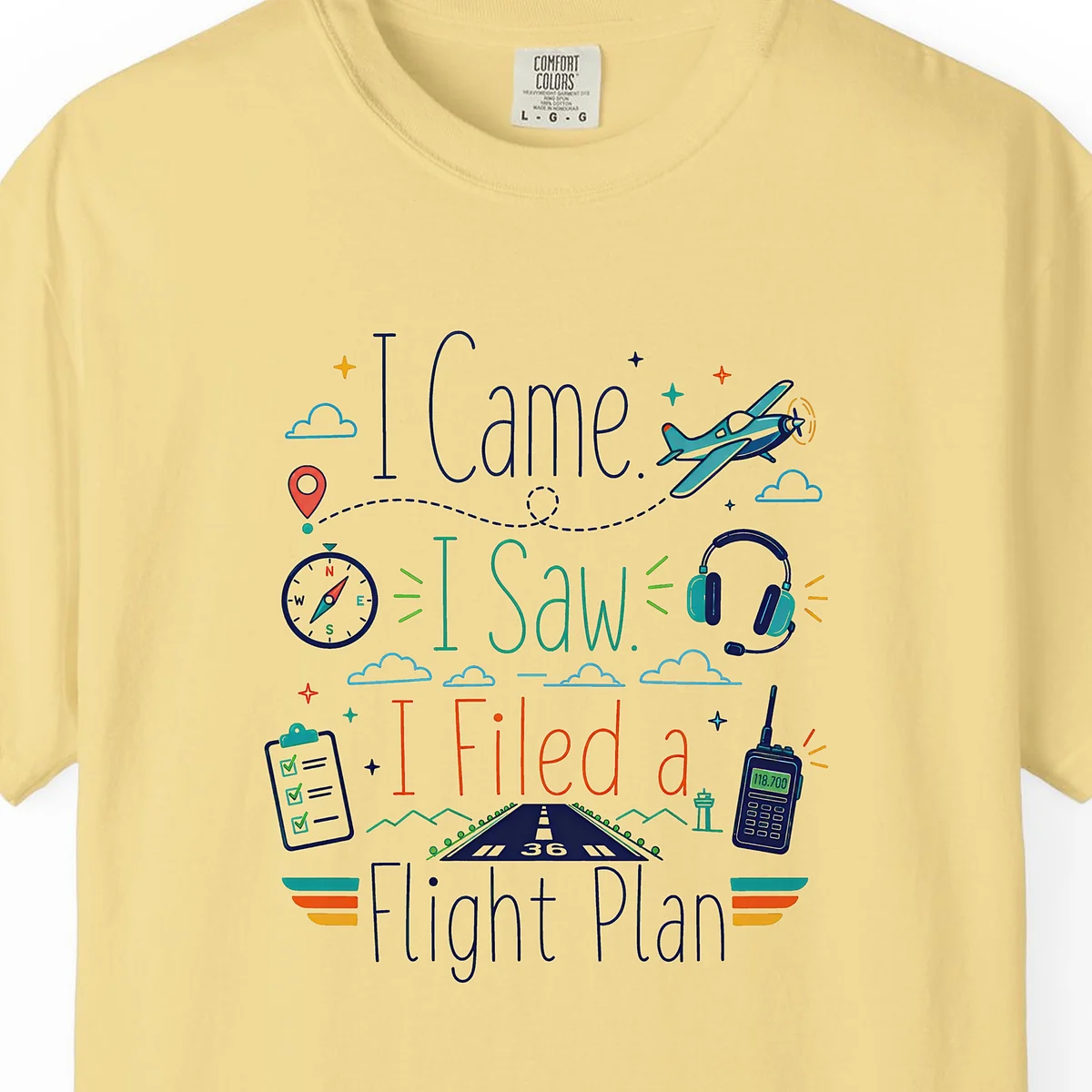 Filed a Flight Plan Sketchbook Tee in Butter, close-up