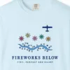 Fireworks Below Tee in Chambray, close-up