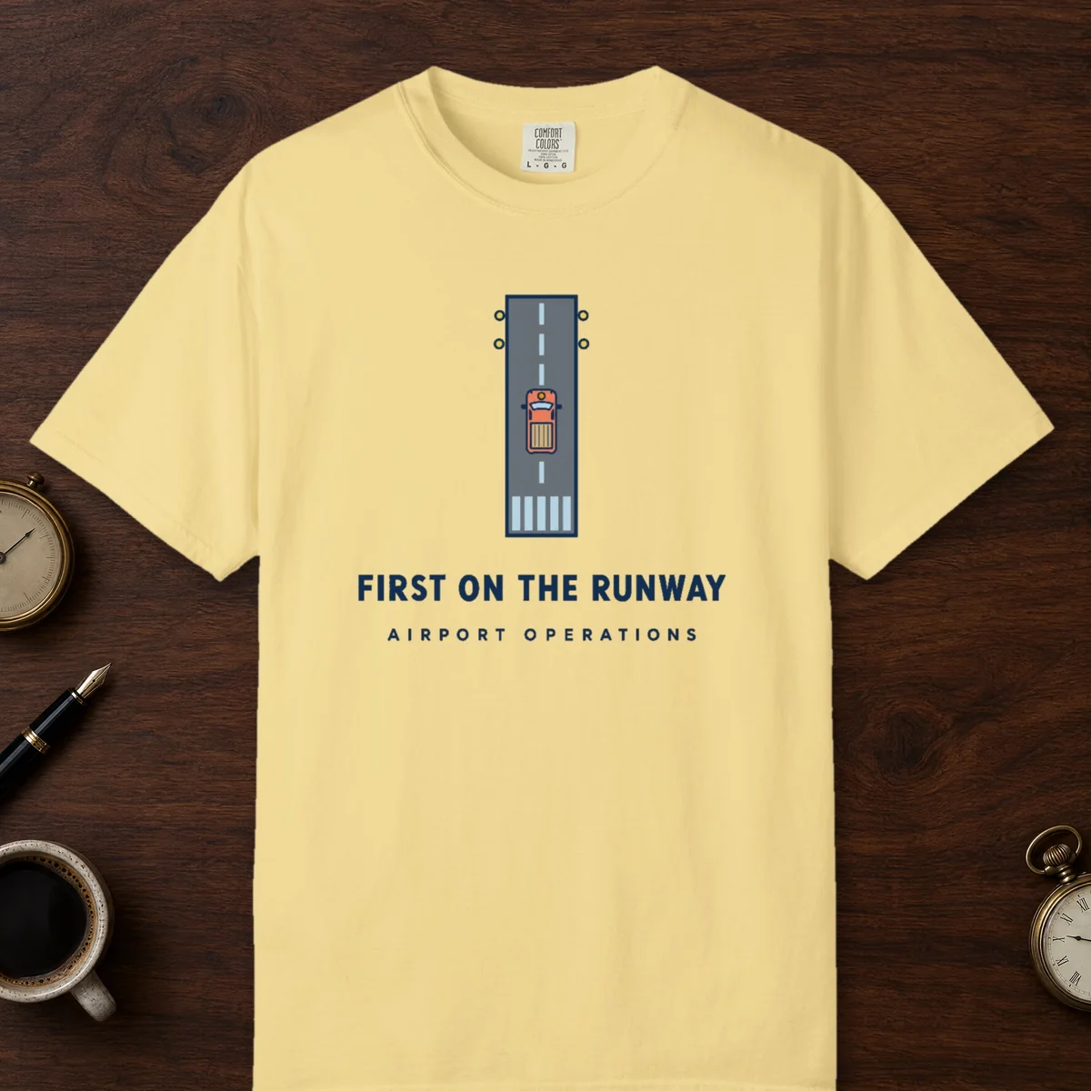 First on the Runway Tee in Butter, front view