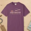 First Wave Out Tee in Berry, front view