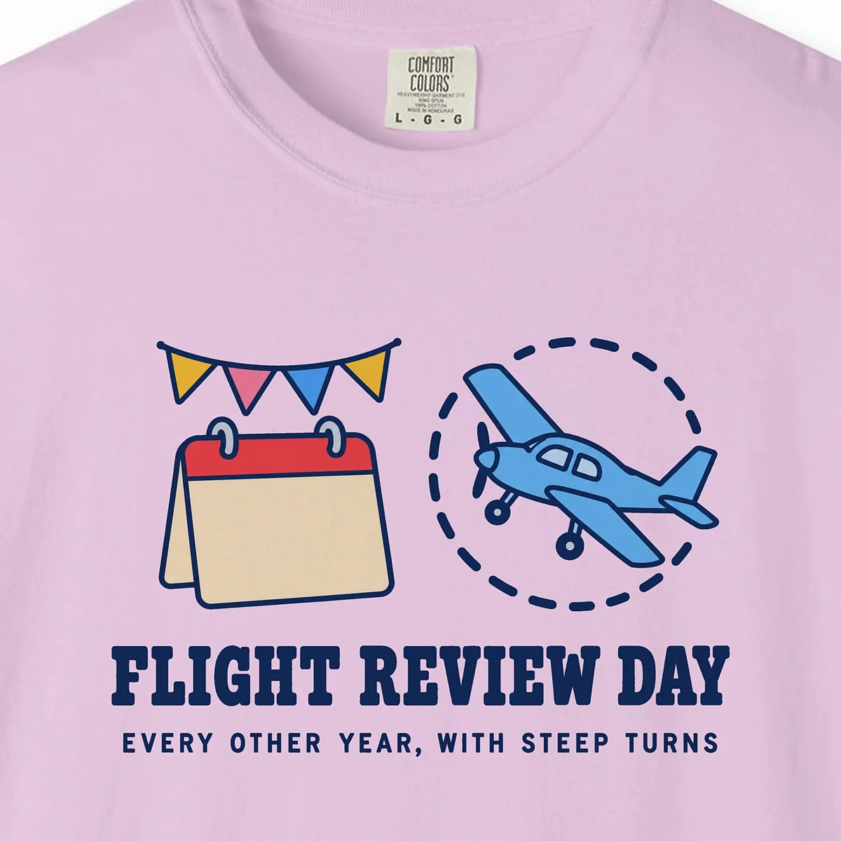 Flight Review Day Tee in Orchid, close-up