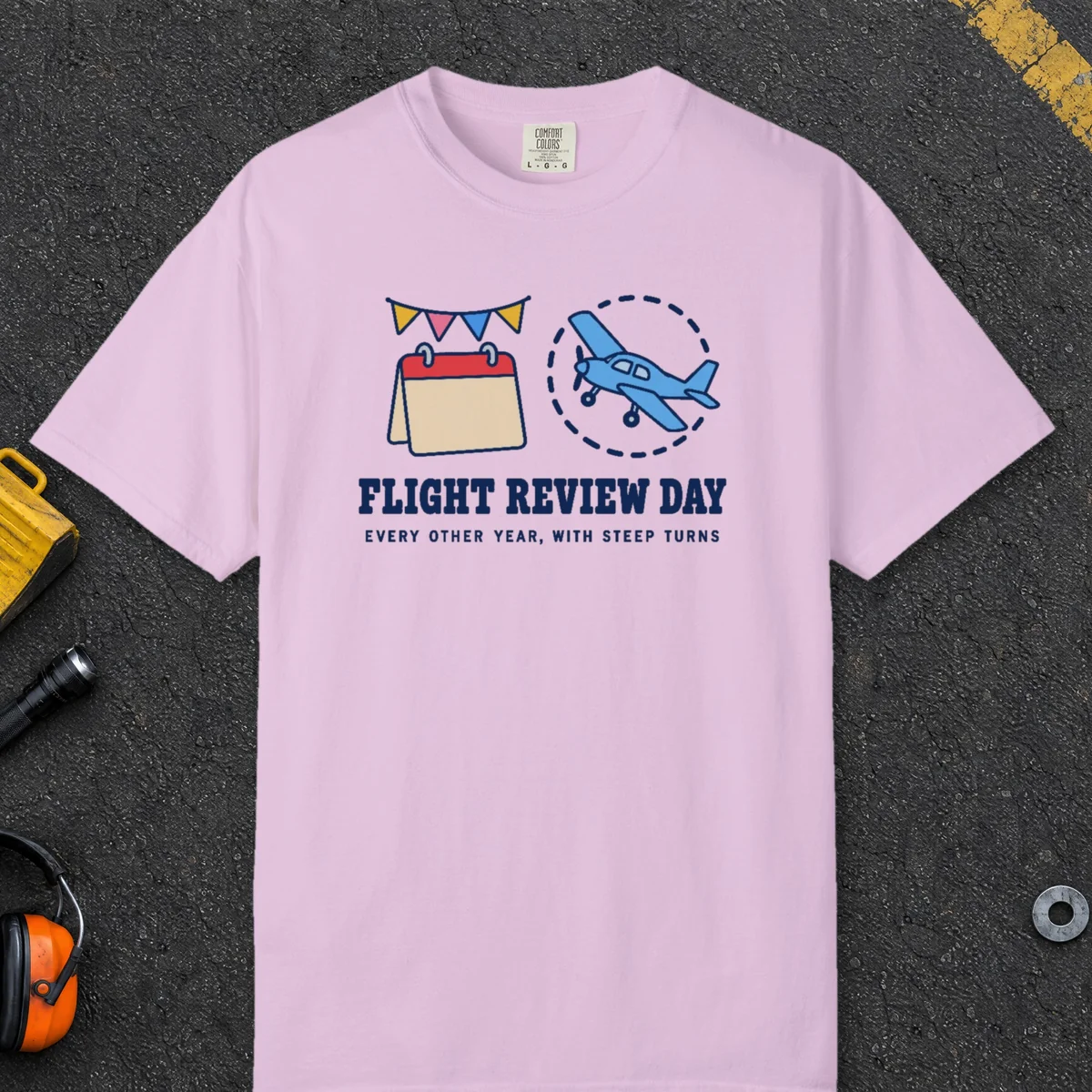 Flight Review Day Tee in Orchid, front view