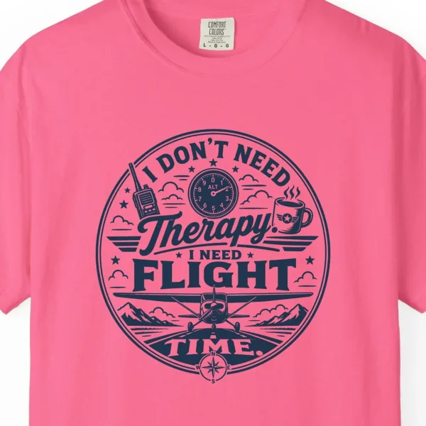 flight-time-badge-tee-crunchberry-chest Flight Time Badge Tee in Crunchberry, close-up