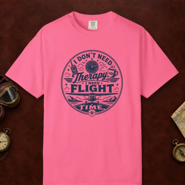 flight-time-badge-tee-crunchberry-front Flight Time Badge Tee in Crunchberry, front view