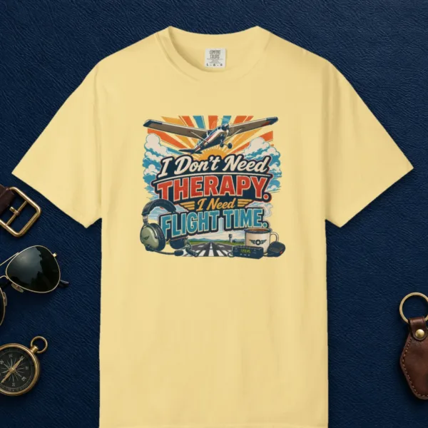 flight-time-vintage-tee-butter-front Flight Time Vintage Tee in Butter, front view