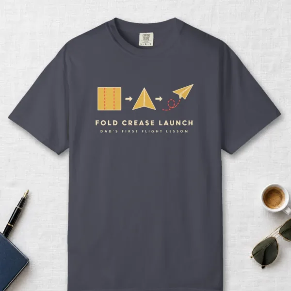 fold-crease-launch-tee-navy-front Fold Crease Launch Tee in Navy, front view