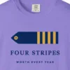 Four Stripes Tee in Violet, close-up