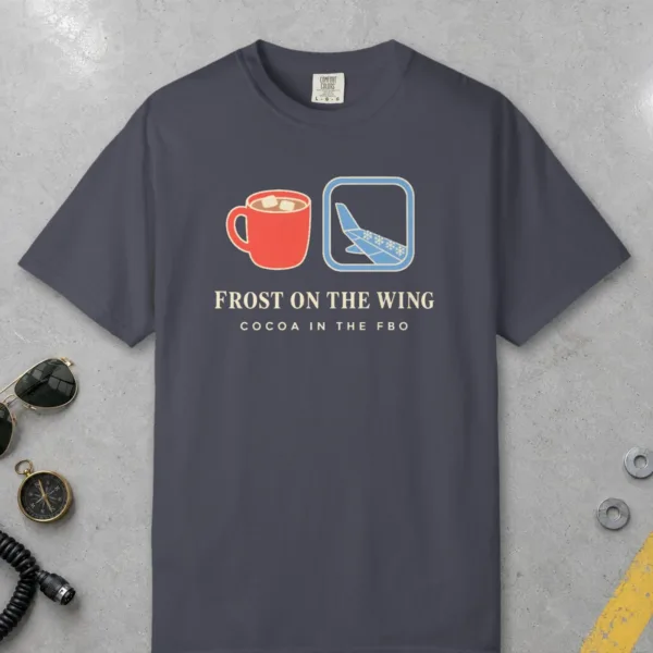 Frost on the Wing Tee in Navy, front view