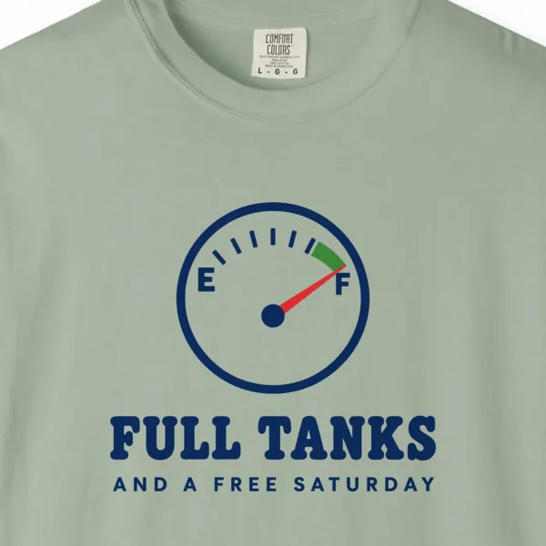 Full Tanks Tee in Bay, close-up