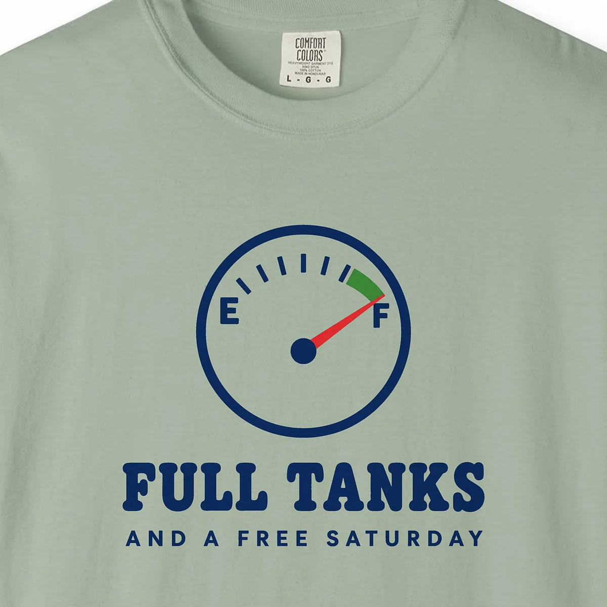 Full Tanks Tee in Bay, close-up