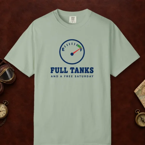 Full Tanks Tee in Bay, front view