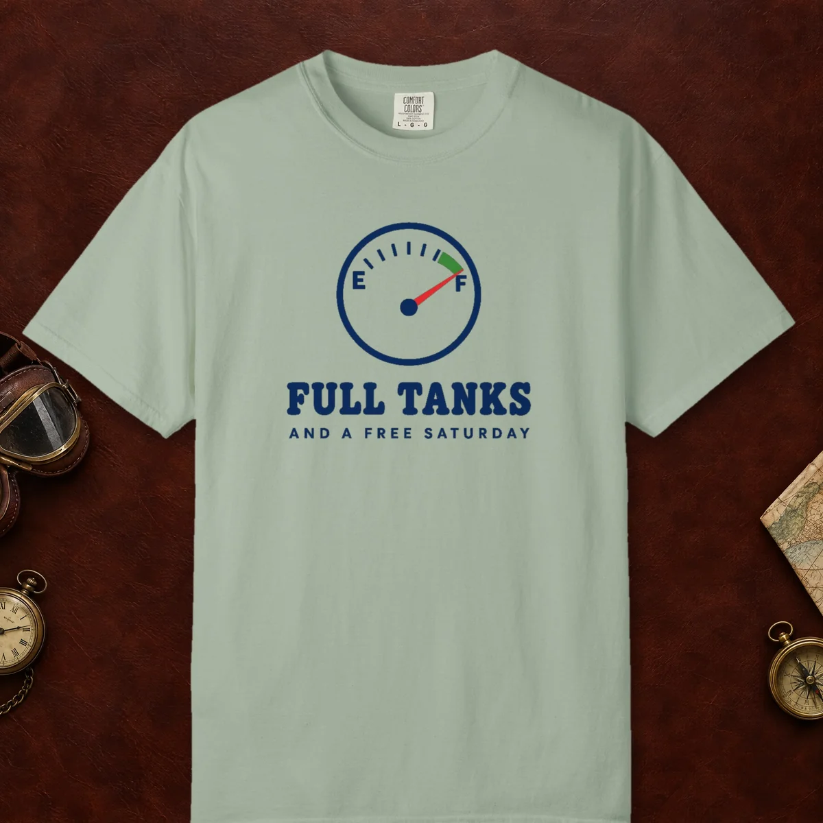 Full Tanks Tee in Bay, front view