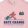 gate-change-tee-blossom-chest Gate Change Tee in Blossom, close-up