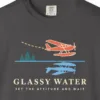 Glassy Water Tee in Graphite, close-up